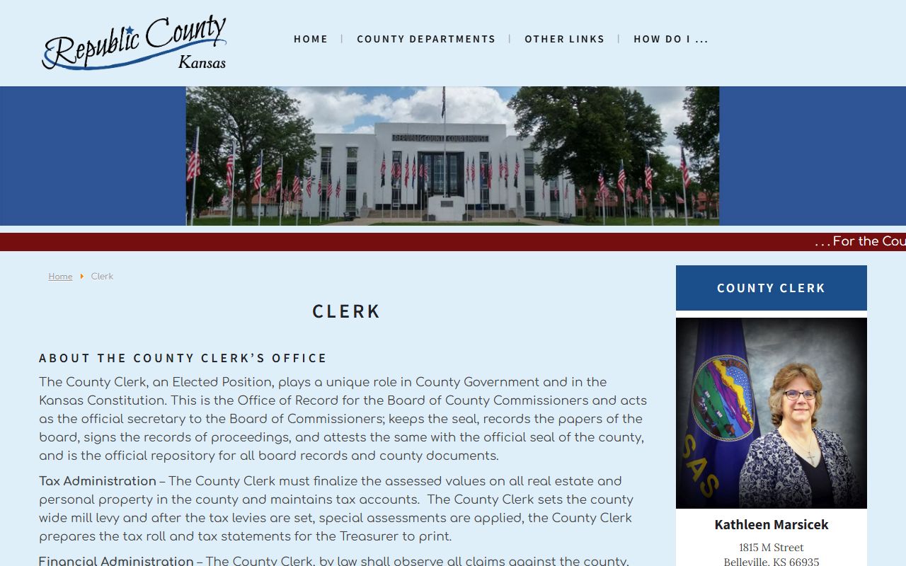 Republic County jail records open records request clerk page