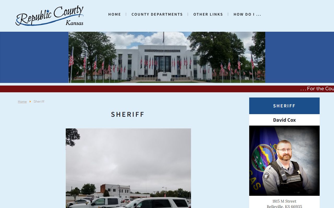 Republic County inmate lookup sheriff page with VINE and dispatch contact